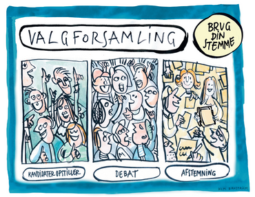 Ilustration af valgforsamling